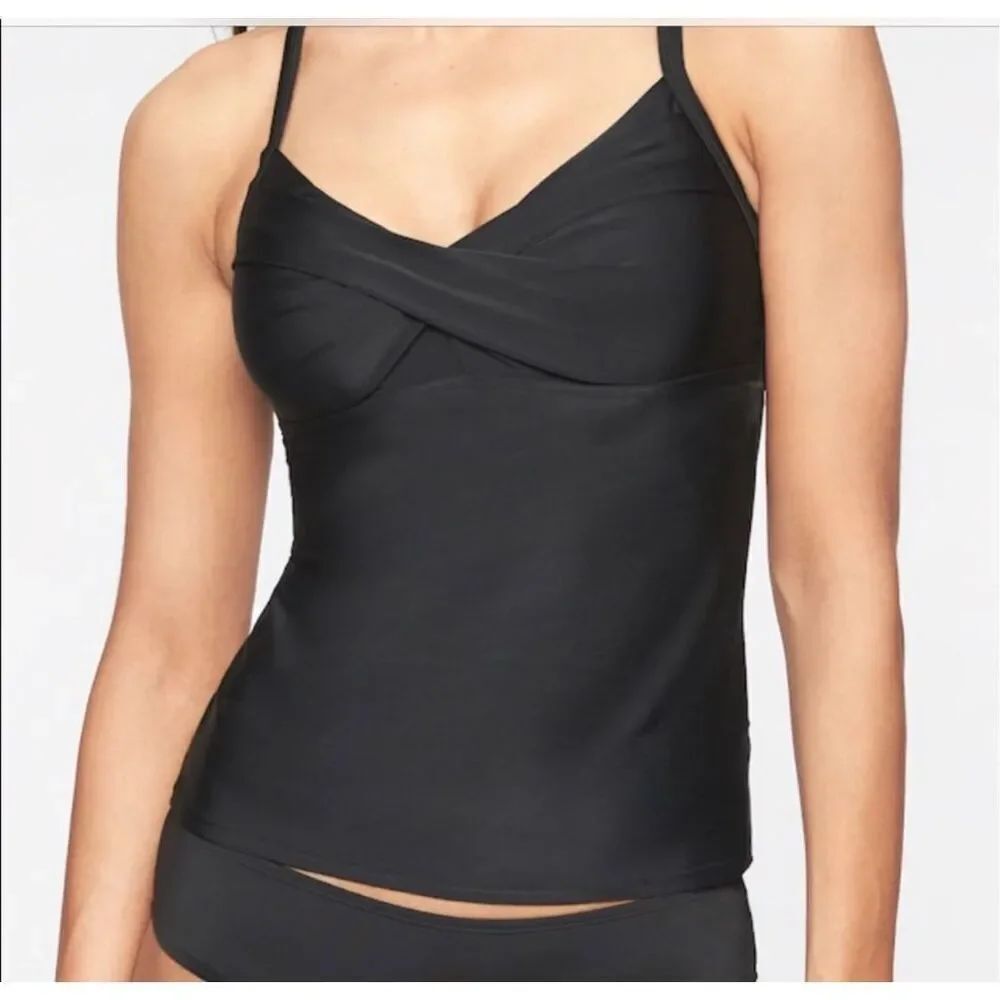 Athleta NEW size 34 D/DD twister tankini swim top black
